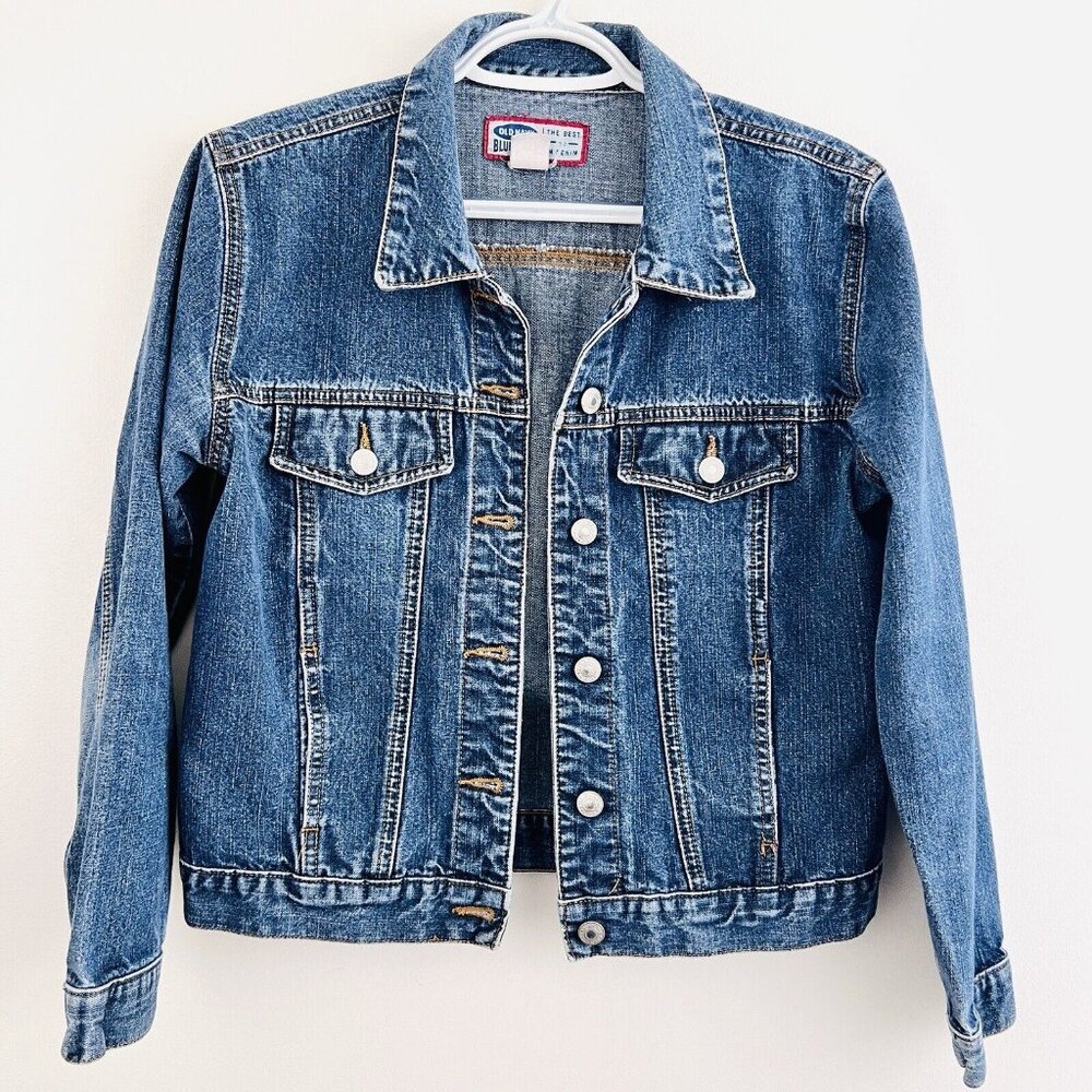 Old Navy Blue 100% Cotton Denim Button Down Jean Jacket ~ Size Medium